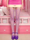 Purple Polka Dot Garter Thigh-Highs